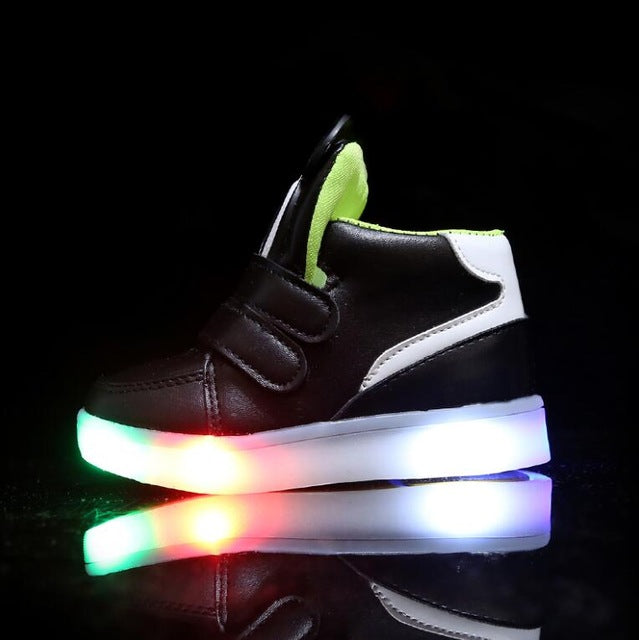 Kids Sport Leather Luminous Shoes