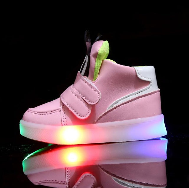 Kids Sport Leather Luminous Shoes